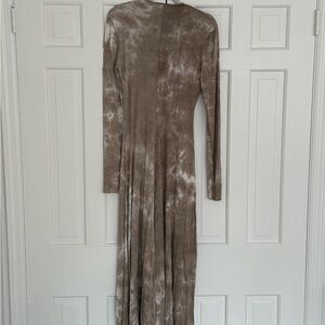 DISSH Brown Tie-Dye Long Sleeve Dress